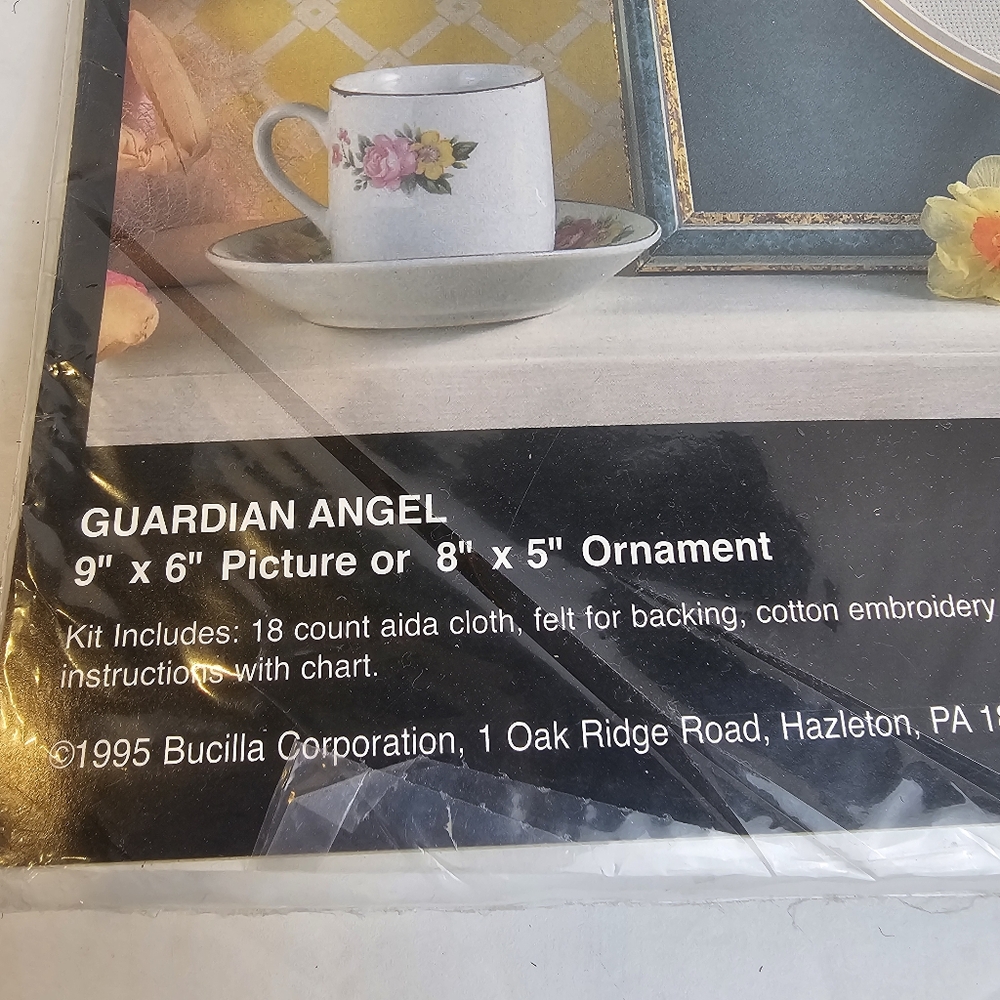 Bucilla Guardian Angel Cross Stitch Kit NIP Cottagecore Granny Gift Nostalgia - Picture 2 of 7